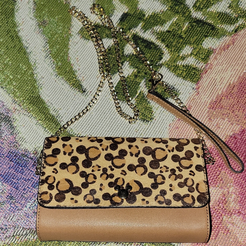 Disney X ALDO Leopard Print Tan Crossbody Bag